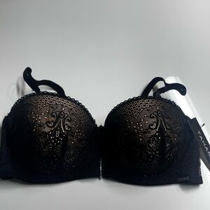Tahari Elegant Black Lace Bra
